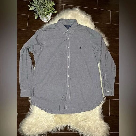 Ralph Lauren Other - Ralph Lauren navy/white gingham Longsleeved button up sz XXL